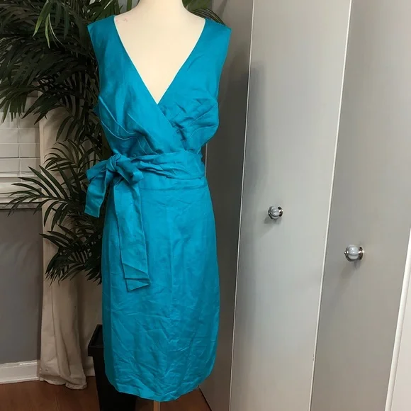 Jessica London Teal V-Neck Sheath Dress size 18 - Picture 7 of 13